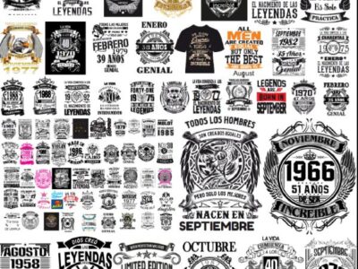  Diseños Vectorizados para camisetas – Leyendas .ai y .pdf