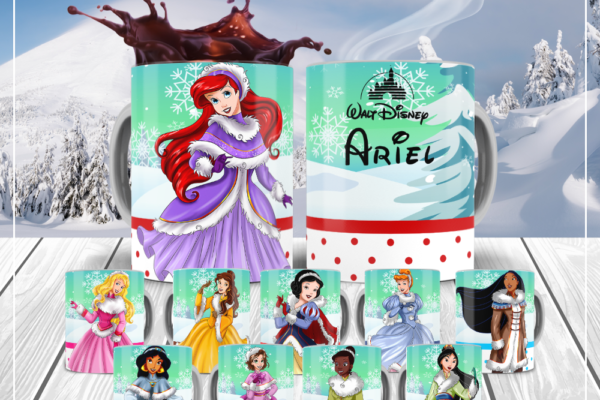 Plantilla para tazas de Princesas Disney