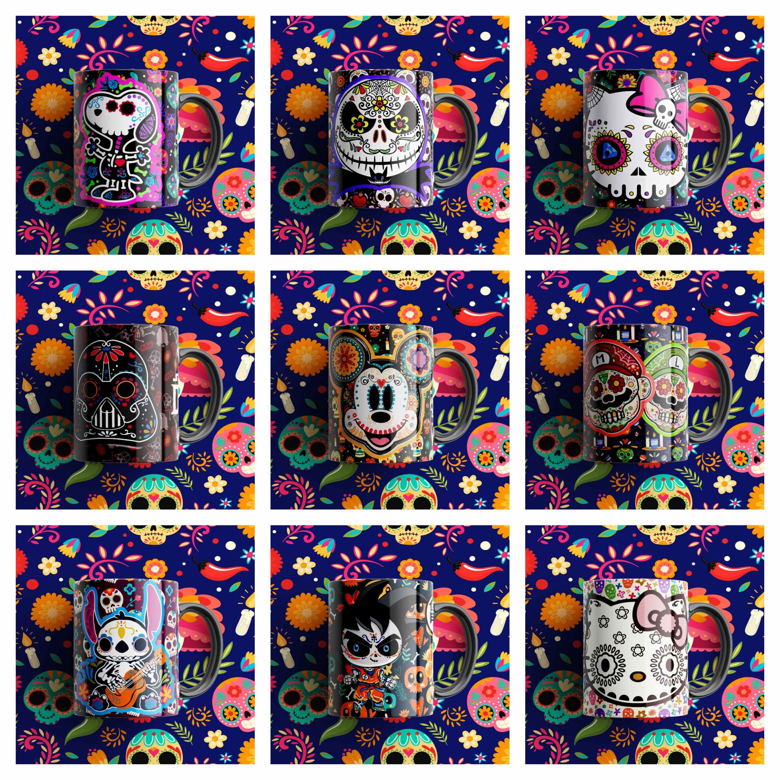 Plantillas para sublimar dia de los muertos