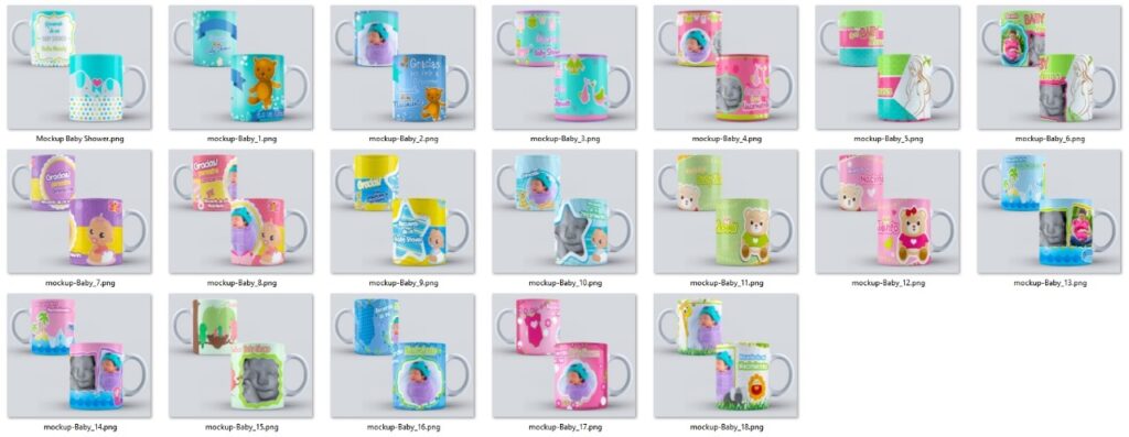 Plantillas para Sublimar Tazas de Baby Shower